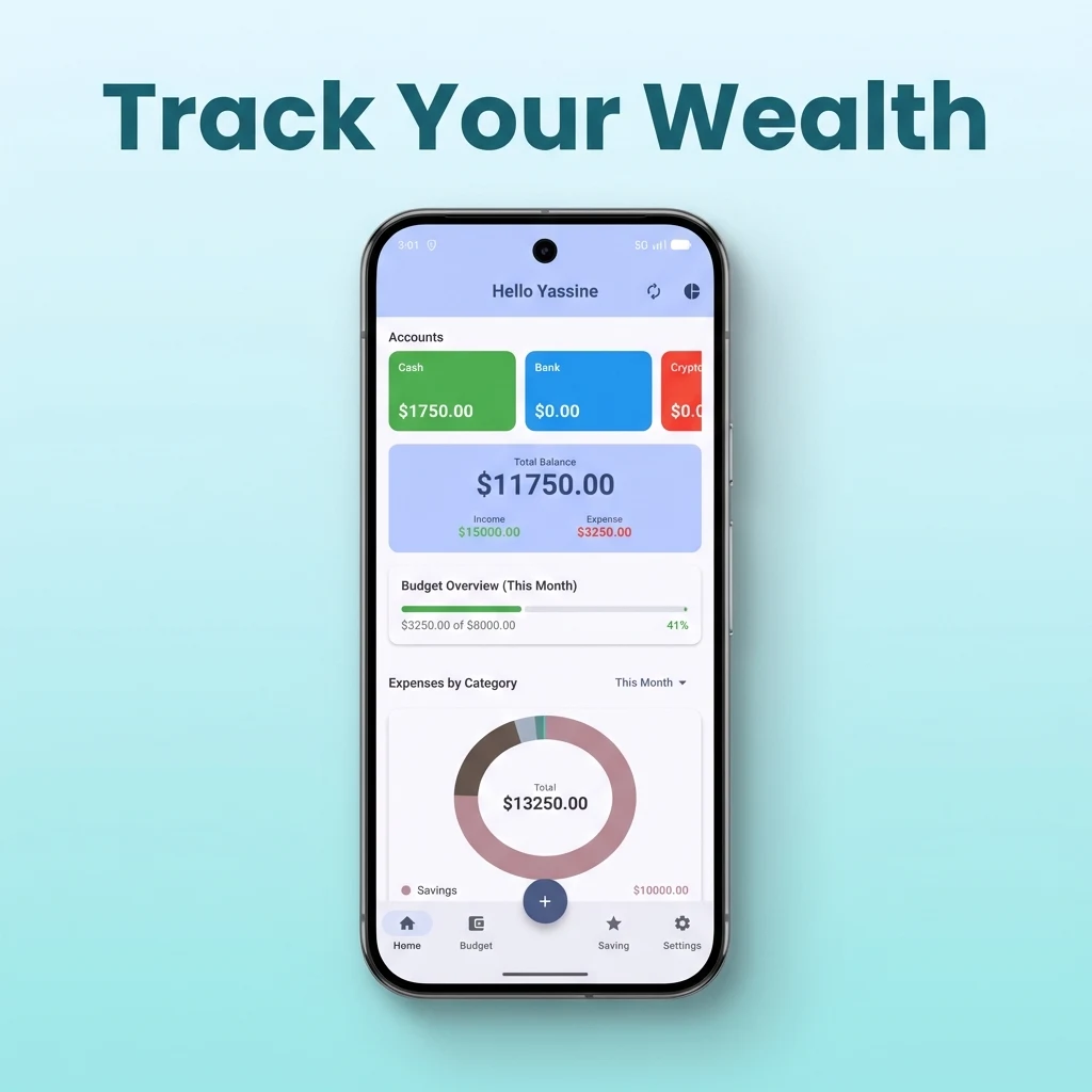 Jibify Dashboard — Track your wealth with account balances, budget overview, and expense charts